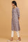 Lilac Hand Block Print kurta in Boat Motif