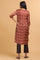 Rust Ajrakh Print Mid-length kurta