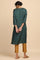 Teal Solid kurta in lustrous Modal Satin