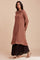 Brown Panelled Embroidered Neck kurta