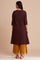 Brown Wrapped cotton kurta with tie up detail