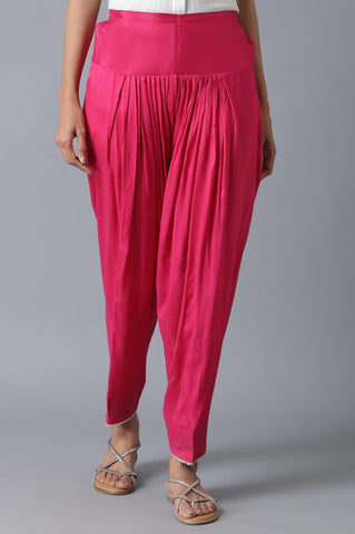 Dark Pink Solid Salwar Pants