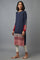 Dark Blue Colour Block kurta