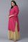 Dark Pink Shantung kurta in Metallic Embroidery