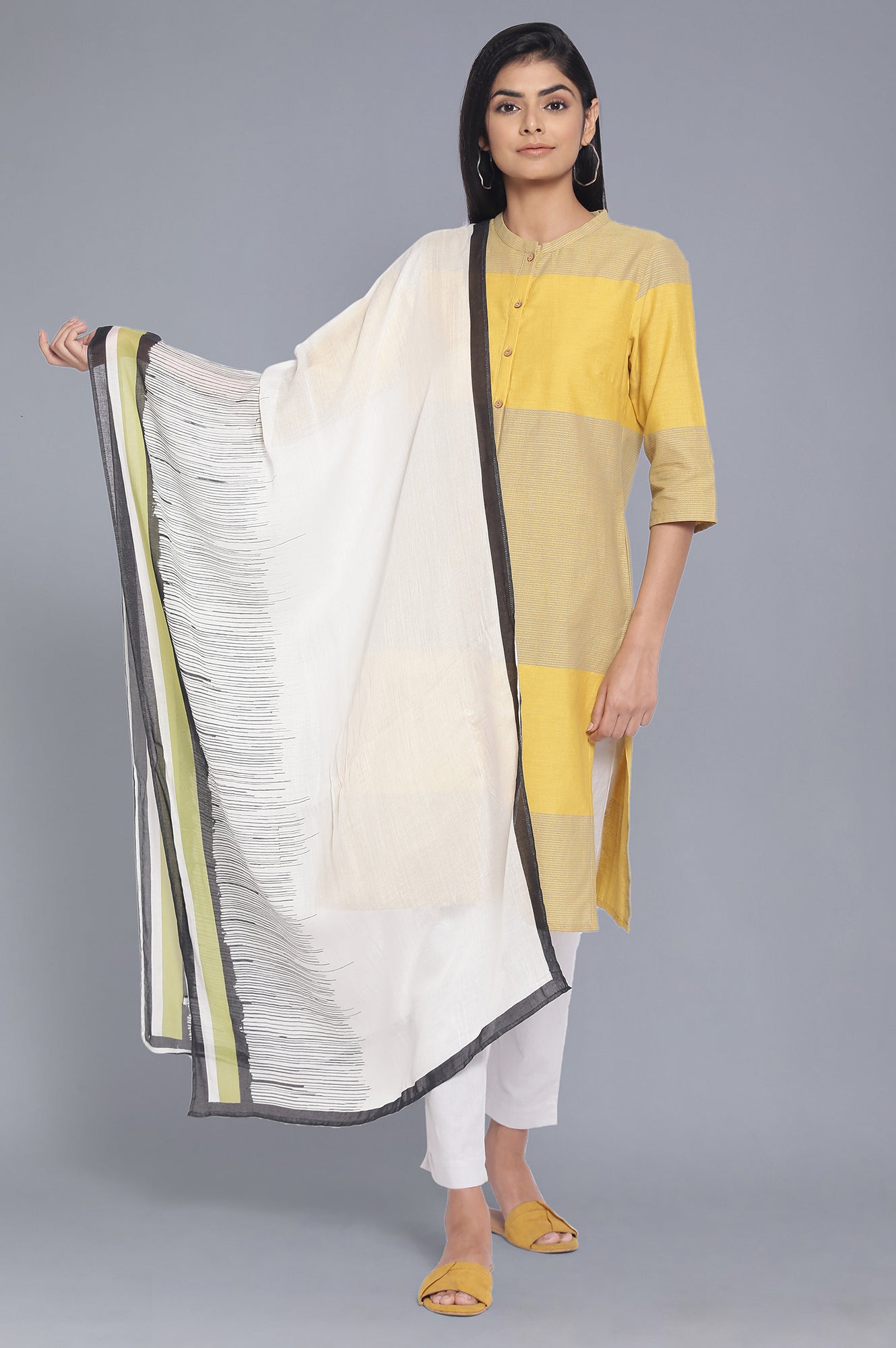 Ecru Modal Printed Dupatta