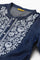 Blue Embroidered Denim Kurta