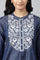 Blue Embroidered Denim Kurta