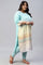 Blue Textured Cotton Plus Size Ethnic kurta