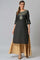 Black Classic Gold Zari Yarn-Dyed kurta