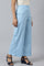 Blue Yarn Dyed Straight Kurta and Palazzo Set