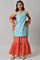 Aurelia Girls Blue kurta-Sharara-