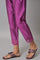 Pink Jacquard Jacket, Purple kurta & Pant Suit Set