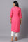 Dark Pink Rayon kurta With Multicolour Embroidery