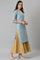 Sky Blue Jacquard kurta With Embroidery