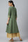 Olive Green A-Line Embroidered kurta With Sequins