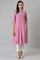 Dark Pink Flared Rayon kurta With Printed Back