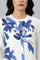 Ecru Placement kurta With Blue Floral Print