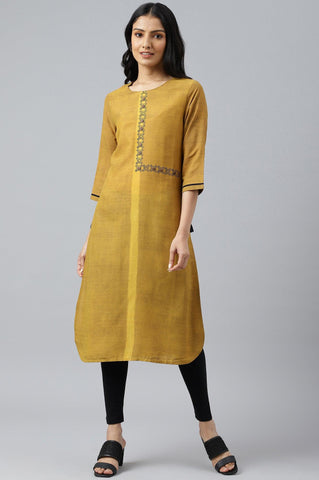 Mustard Asymmetric Contemporary kurta