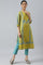 Green Placement Print Embellished kurta