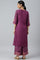 Purple Rayon kurta With Coins And Sequins Embellishment