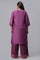 Plus Size Purple Embroidered Straight kurta