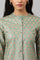 Green Glitter Printed kurta In Mandarin Collar