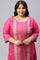 Pink Placement Printed Festive Plus Size kurta