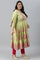 Green Floral Printed And Embellished Festive Plus Size kurta