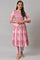 Pink Floral Print kurta With Sequins