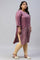 Plus Size Purple Shantung Mukaish Printed kurta