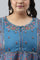 Deep Blue Printed And Embroidered Plus Size kurta