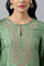 Green Straight kurta With Embroidered Yoke