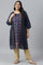 Plus Size Royal Blue Mock Layered Festive kurta