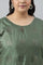 Green Shantung Plus Size kurta With Mukaish Print