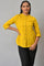 Yellow Cotton Flax Button Down Western Top