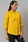 Yellow Cotton Flax Button Down Western Top