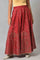 Red Prited Light Festive Skirt