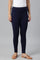 Navy Blue Solid Knitted Women Tights