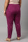 Plus Size Orchid Purple Cotton Blend Slim Pants