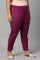 Plus Size Orchid Purple Cotton Blend Slim Pants