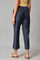 Blue Solid Straight Women Pants