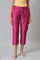 Dark Pink Women Pants With Printed Border