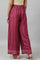 Plus Size Purple Shantung Straight Parallel Pants