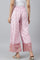 Light Pink Shantung Printed Parallel Pants