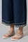 Dark Blue Rayon Straight Parallel Pants