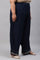 Plus Size Dark Blue Rayon Straight Parallel Pants