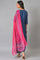 Blue Embroidered kurta With Parallel Pants And Pink Dupatta