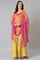 Yellow Embroidered kurta Wth Culottes And Pink Dupatta