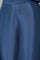 Navy Blue Crop With Pants Having Attached Ombre Drape