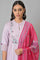 Light Purple Embroidered kurta With Pink Tights And Dupatta